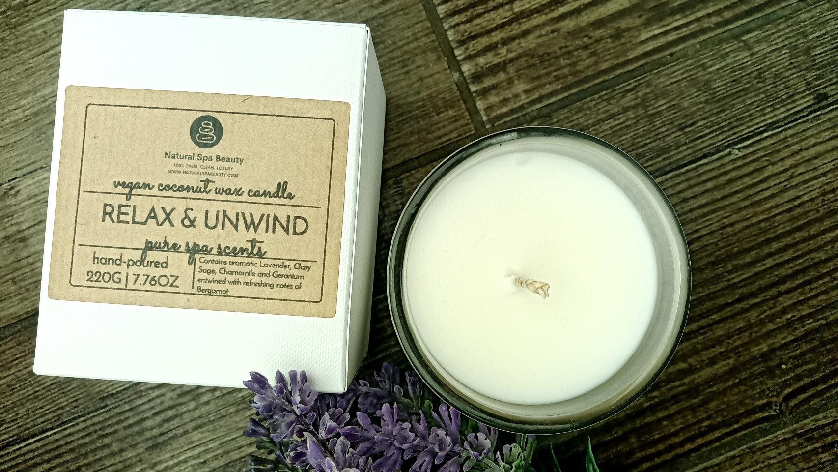 Relaxing Spa Candle and Gift Box (Vegan)